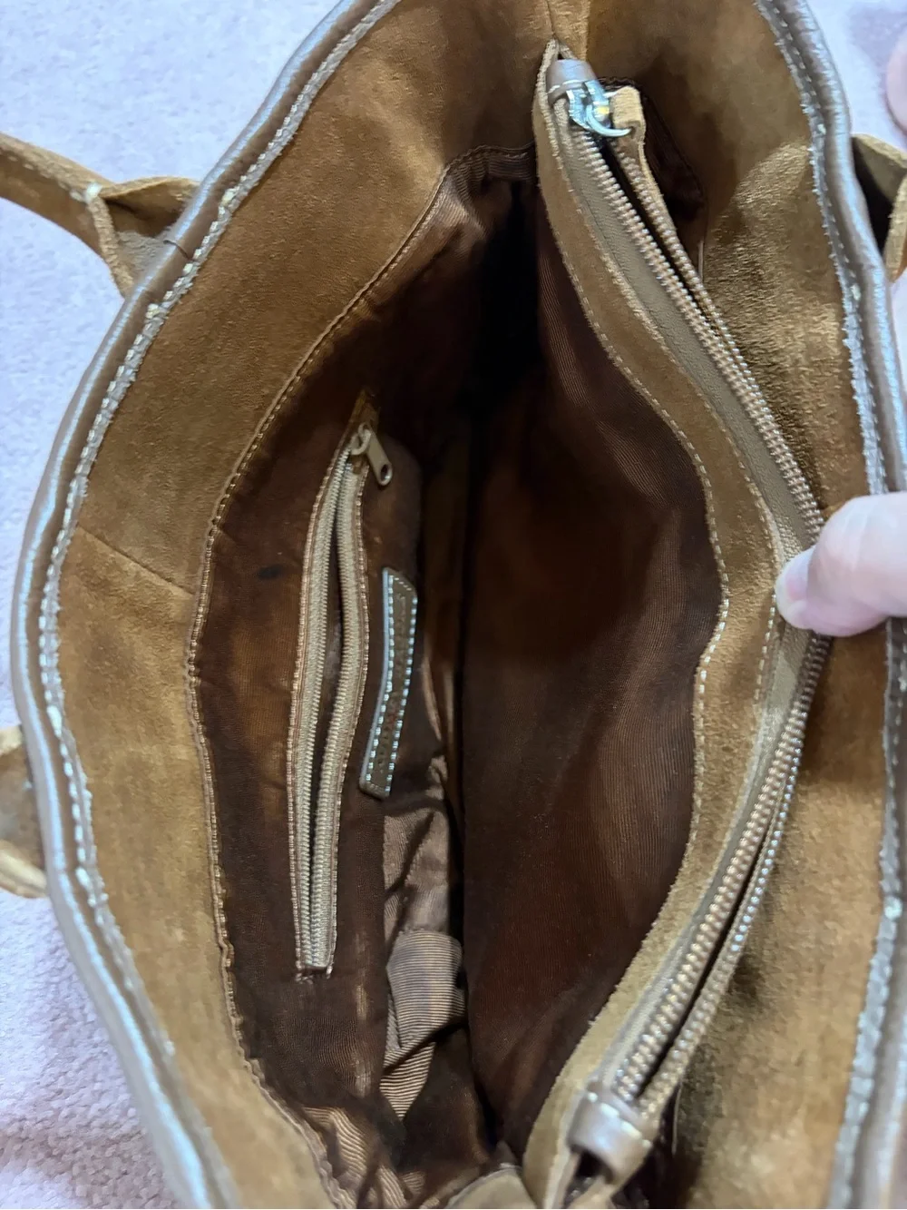 Brown Suede Handbag